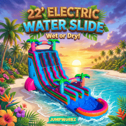 22Ft electric Tropics Dual Lane Wet/Dry Slide